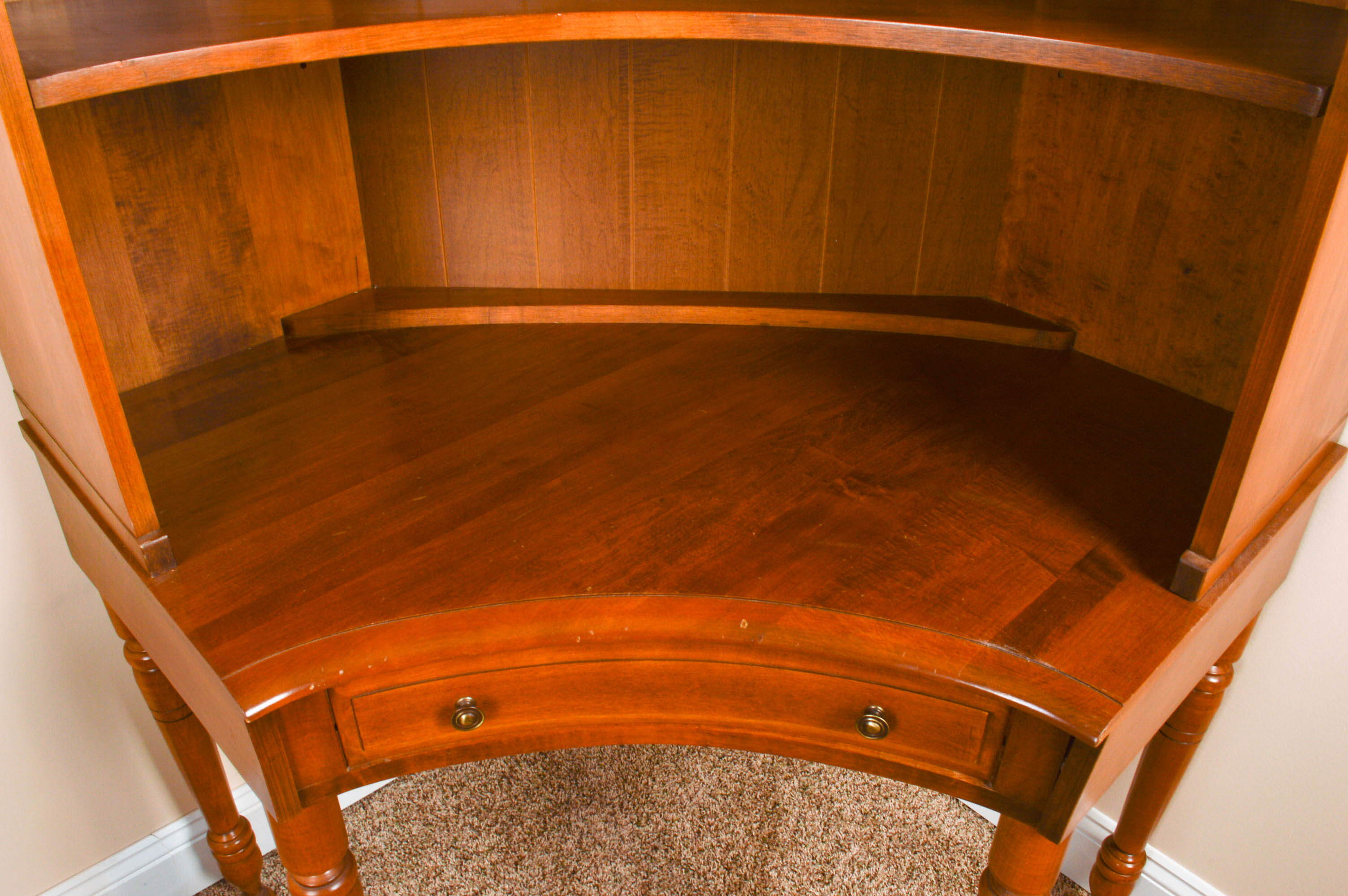 Heywood-Wakefield Corner Cabinet With Matching Chair