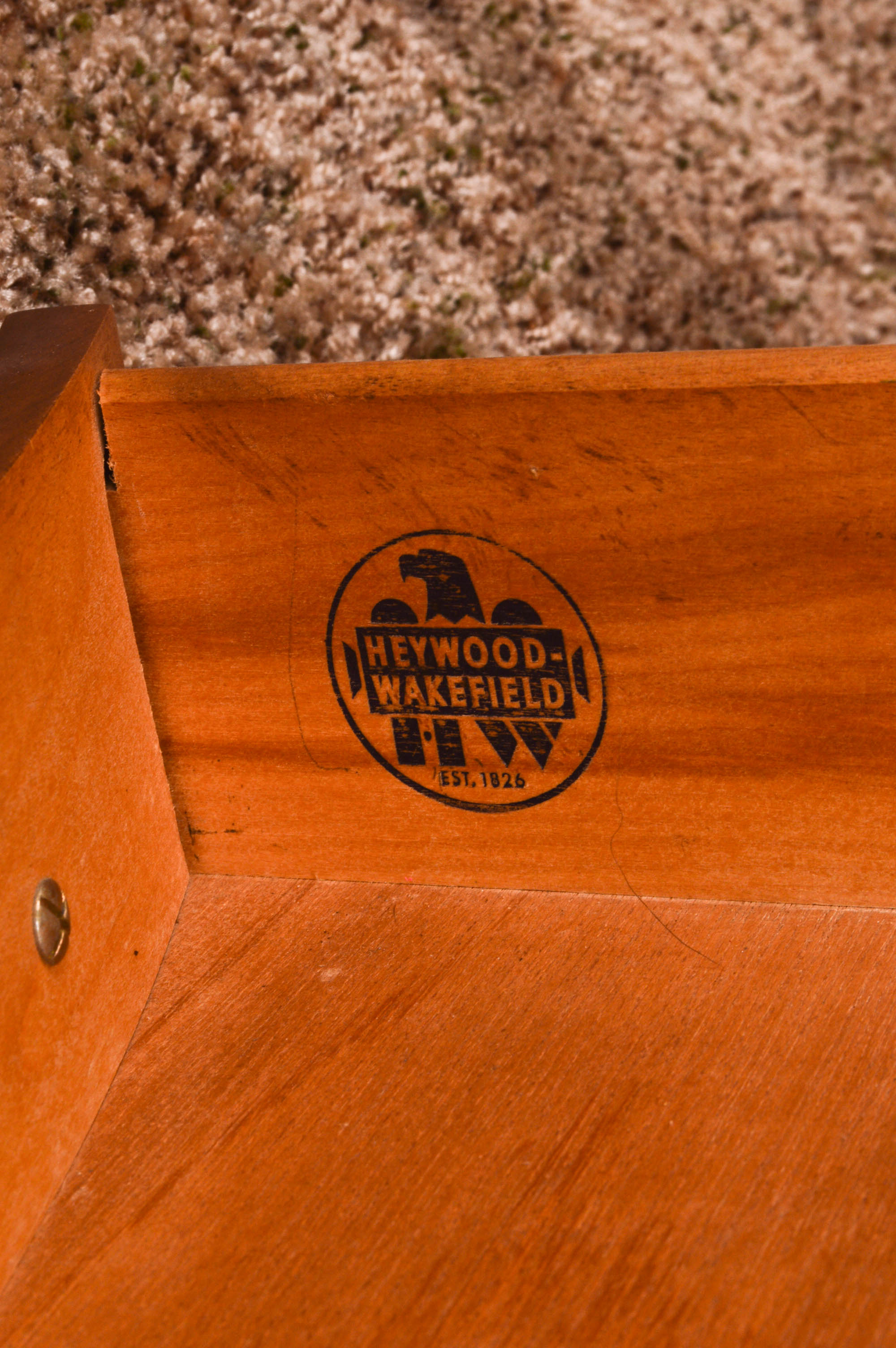 Heywood-Wakefield Corner Cabinet With Matching Chair