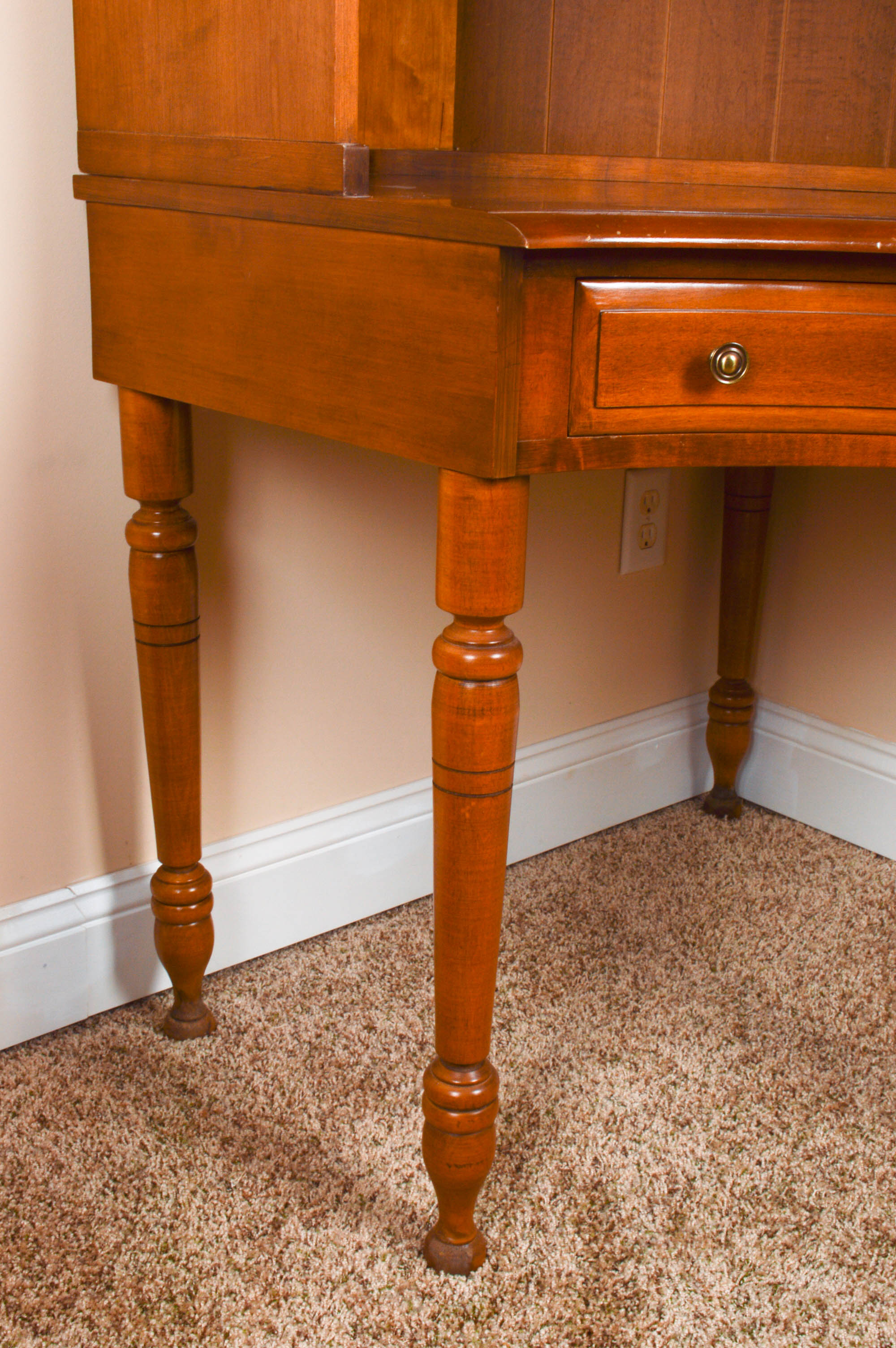 Heywood-Wakefield Corner Cabinet With Matching Chair