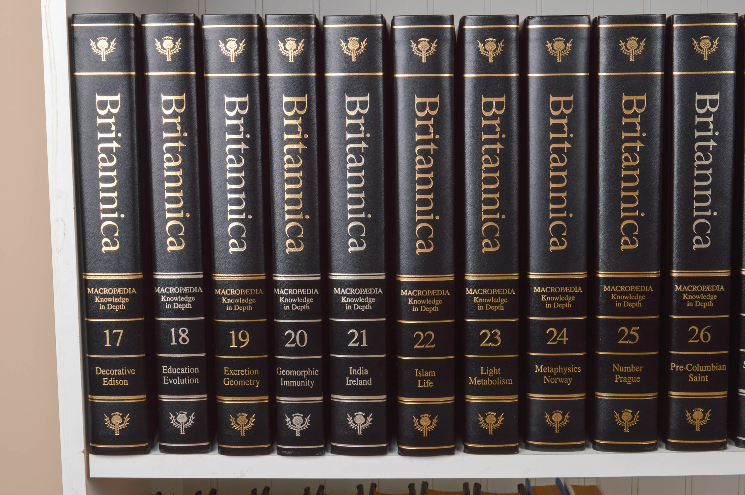 15th Edition Encyclopædia Brittanica and Bookcase