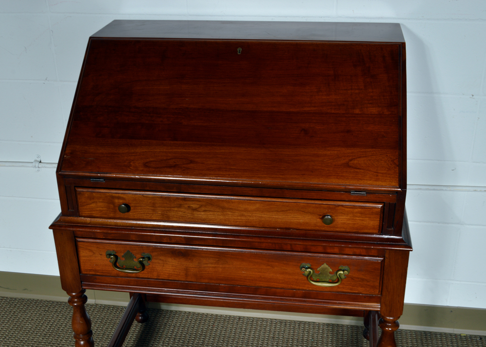 Vintage Solid Cherry Secretary Desk by Davis Cabinet Company