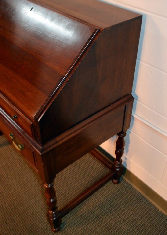 Vintage Solid Cherry Secretary Desk by Davis Cabinet Company