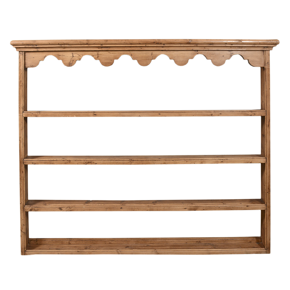 Antique Wall Mount Pine Plate Rack