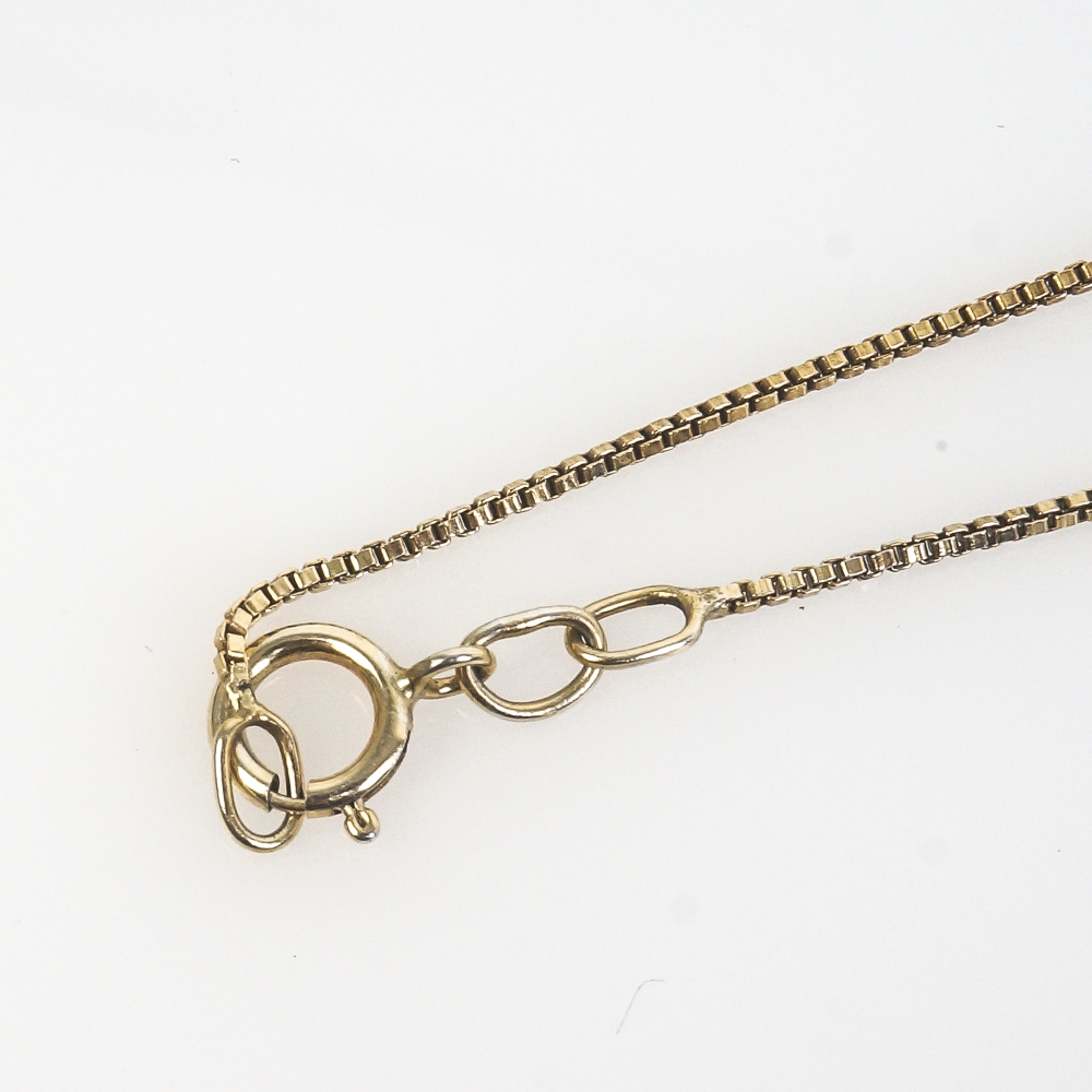 14K Yellow Gold and Jadeite Jade Bi-Disc Pendant with Sterling Silver Chain