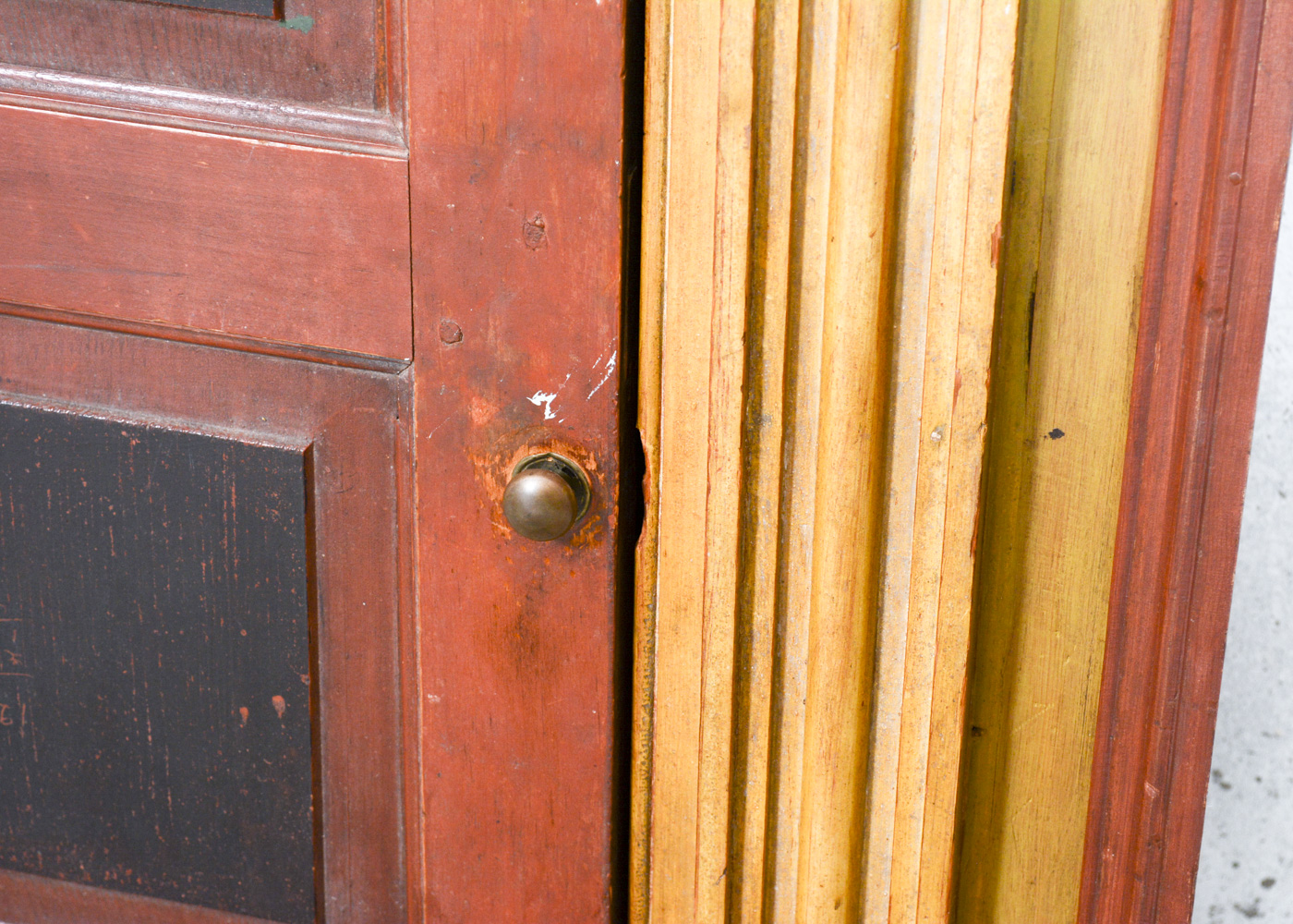 Antique Painted Corner Cupboard