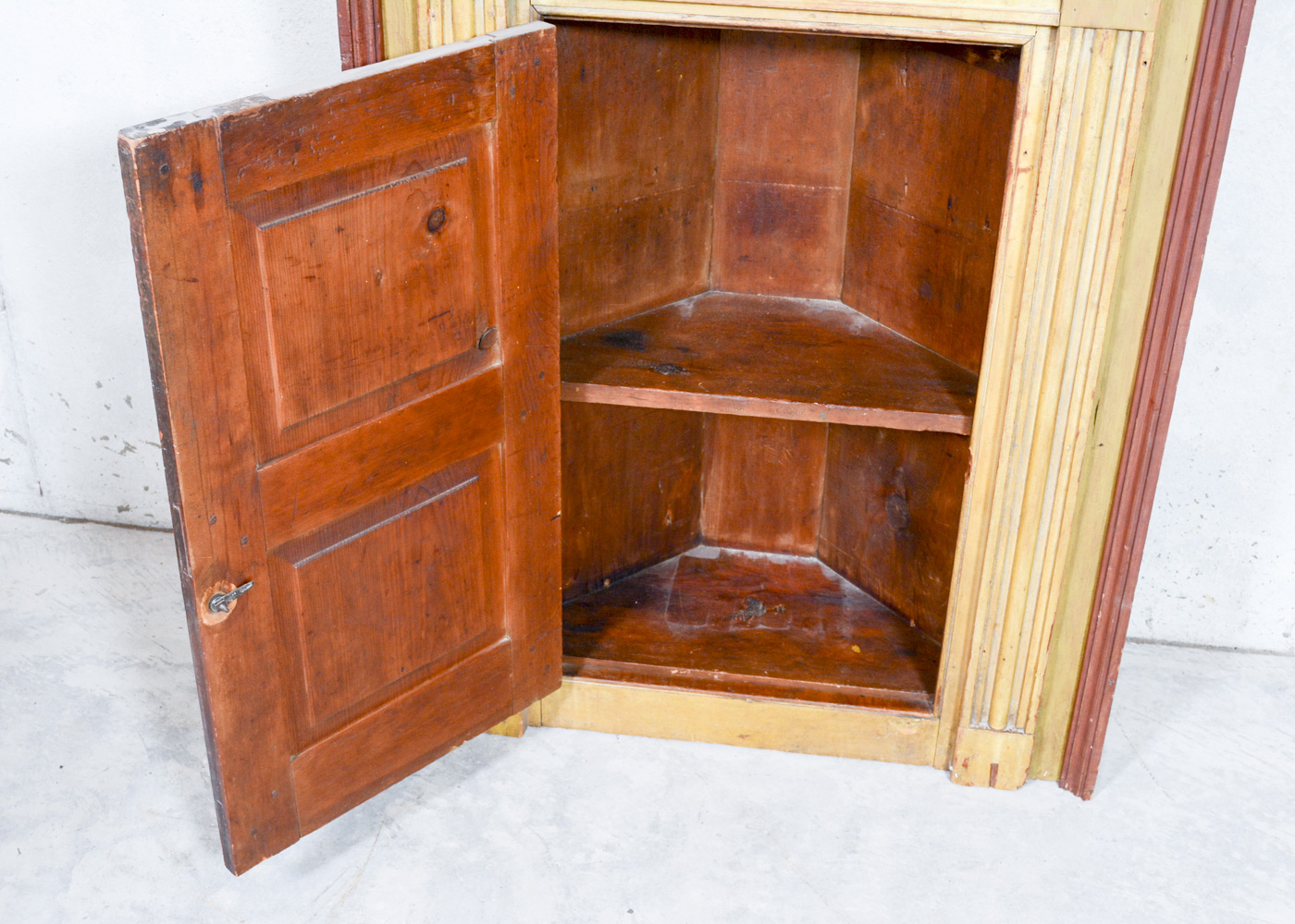 Antique Painted Corner Cupboard