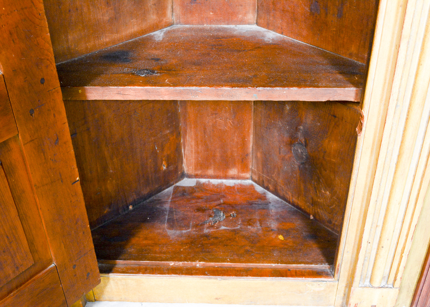 Antique Painted Corner Cupboard