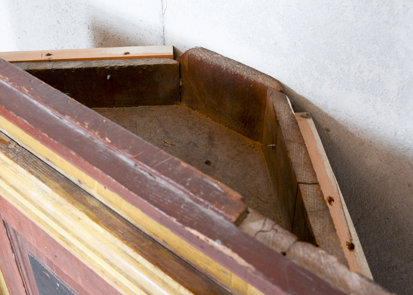 Antique Painted Corner Cupboard