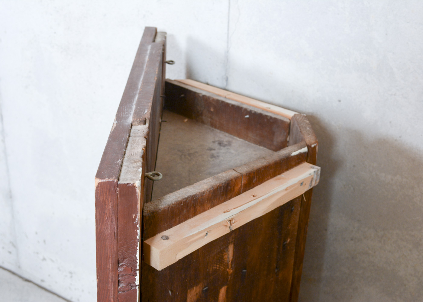 Antique Painted Corner Cupboard