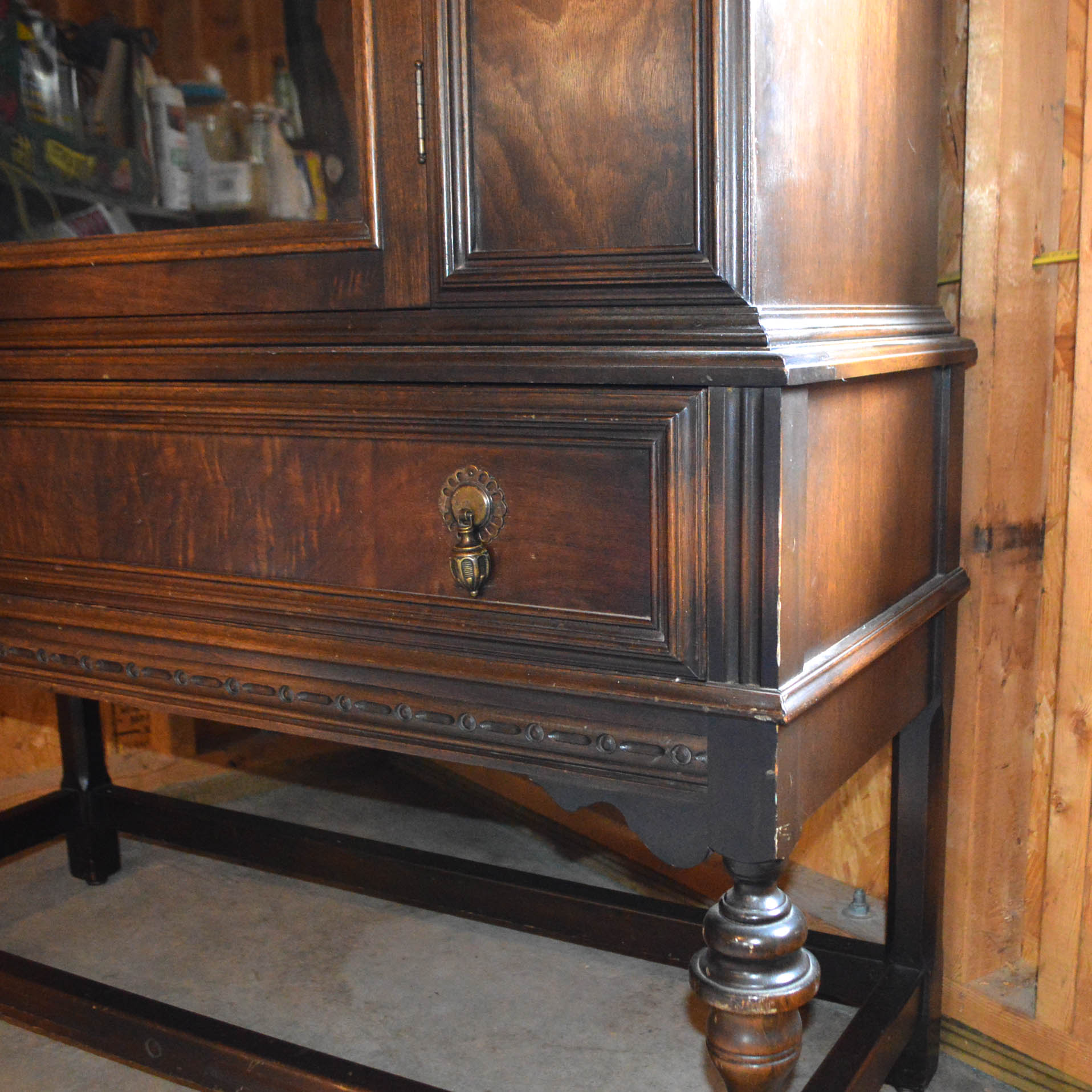 Vintage Jacobean Style China Cabinet