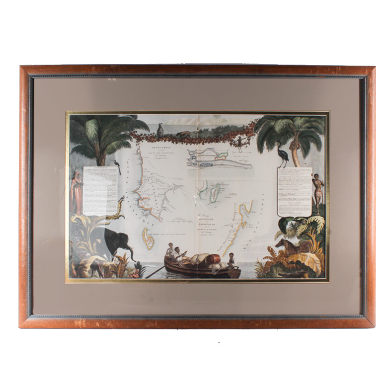 Offset Lithograph Print on Paper "Senegambia, Isle of Gorée, Madagascar"