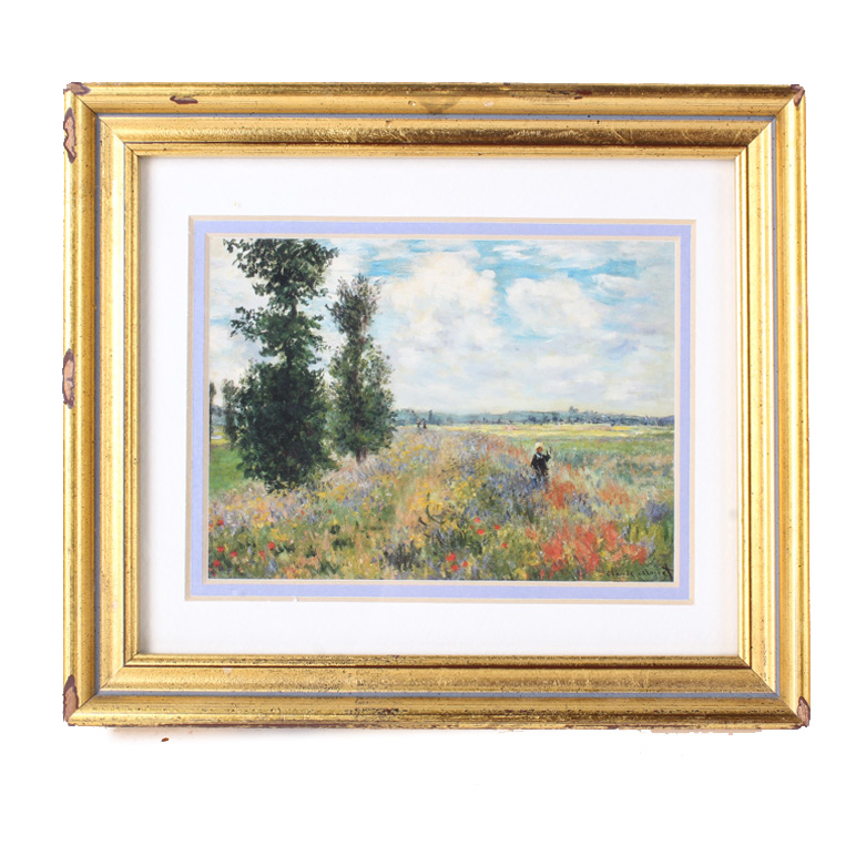 After Claude Monet Reproduction Print on Paper "Poppy Field, Argenteuil"