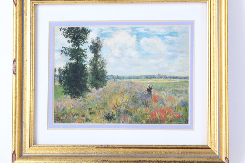 After Claude Monet Reproduction Print on Paper "Poppy Field, Argenteuil"