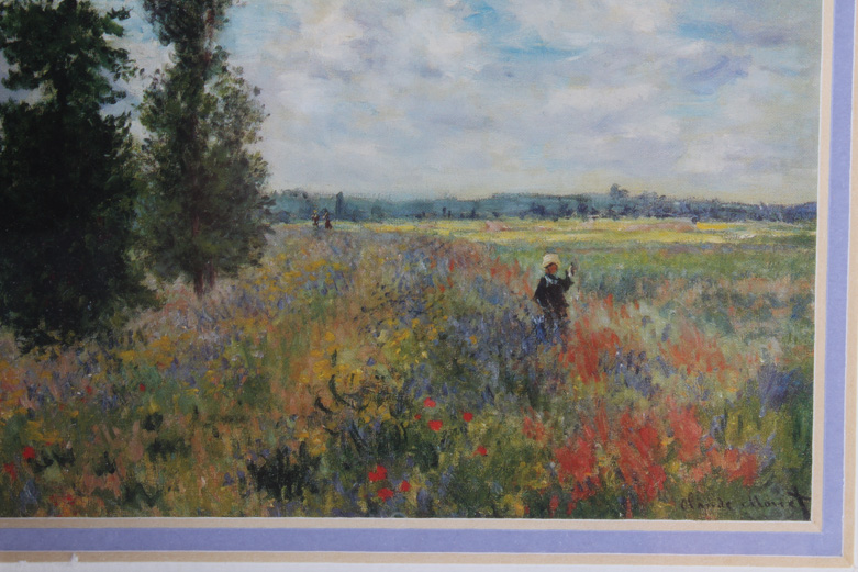 After Claude Monet Reproduction Print on Paper "Poppy Field, Argenteuil"
