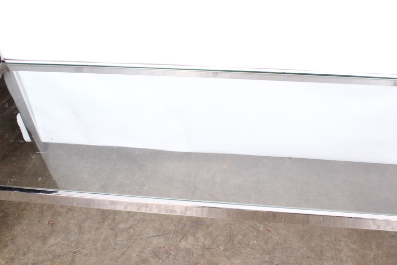 Contemporary Metal and Glass Top Coffee Table