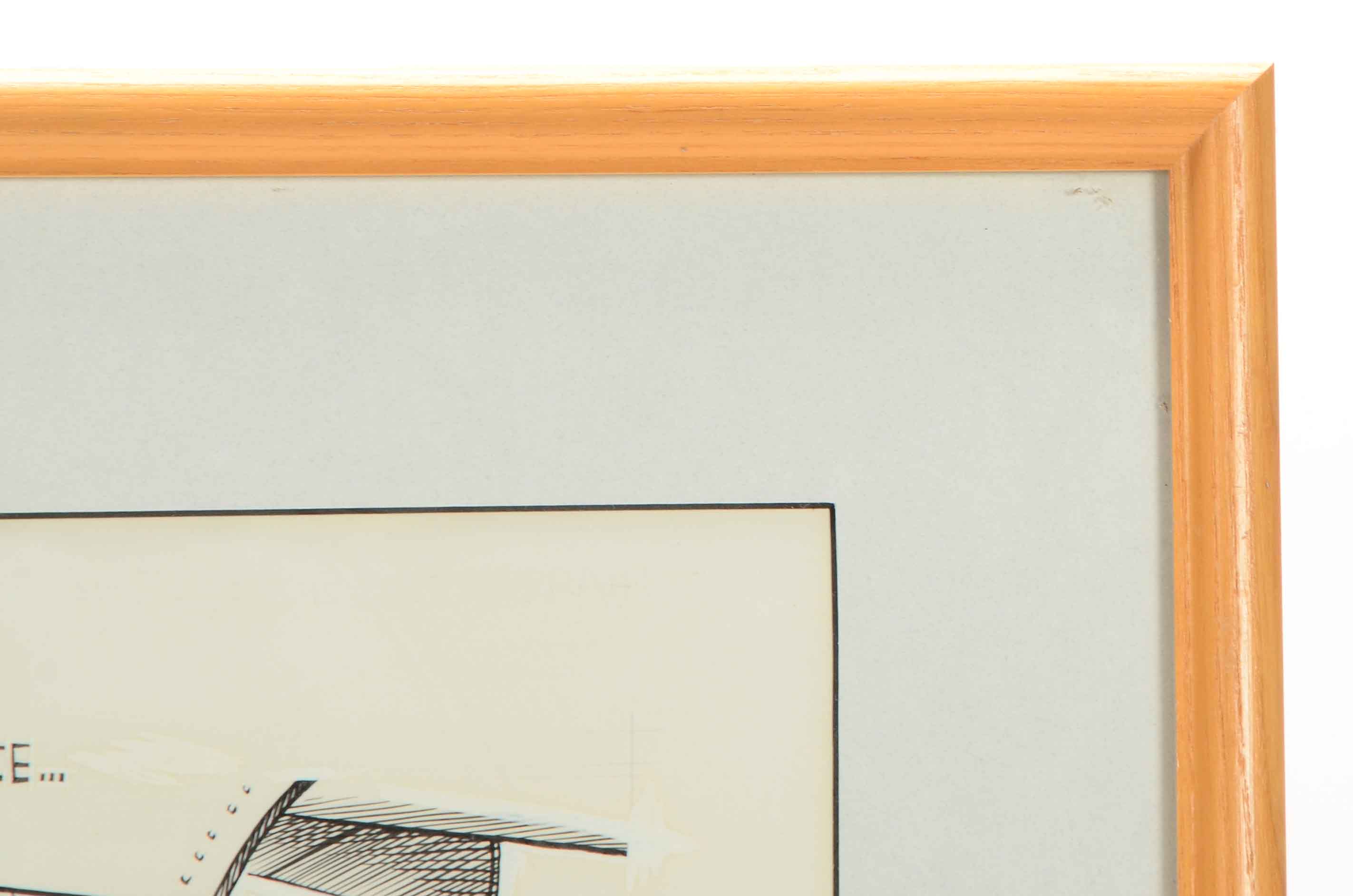 Jeff Stahler Original 1993 Ink Cartoon Illustration Prototype for The Cincinnati Post