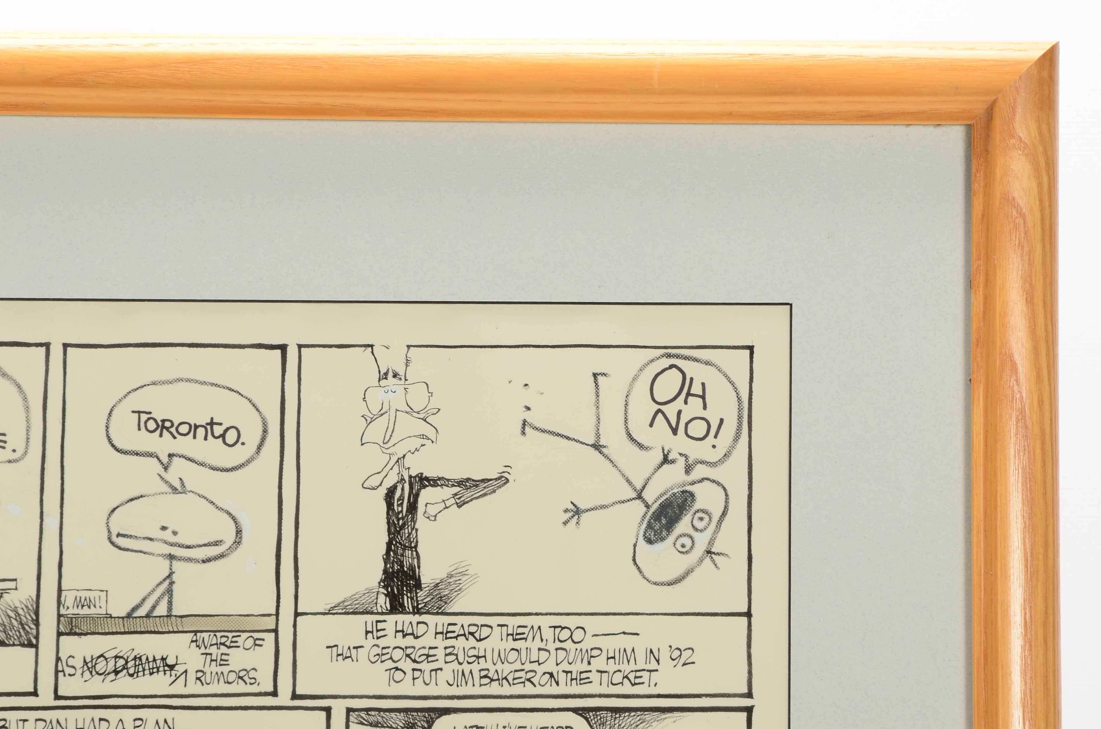 Jim Borgman Original 1990 Ink Cartoon Illustration Prototype for Cincinnati Enquirer