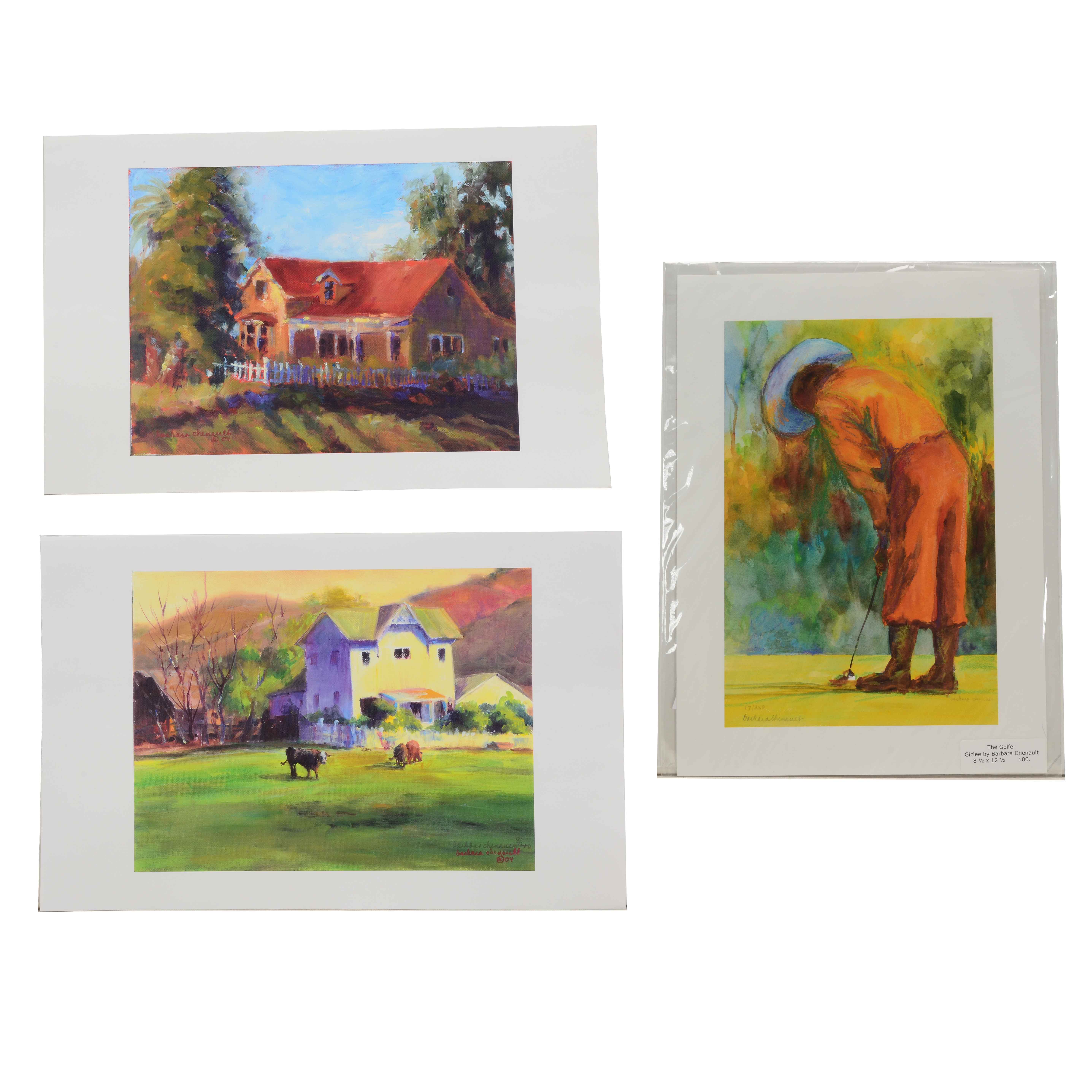 Three Giclees on Paper after Barbara Chenault