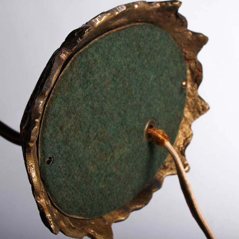 Vintage Brass Boudoir Lamps with Jadeite Cabochons