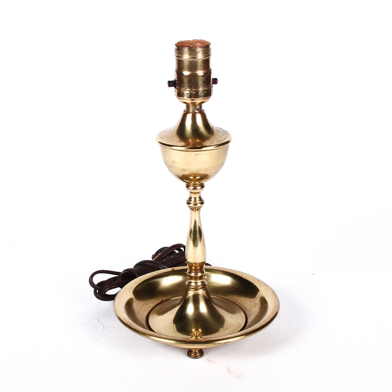 Antique Brass Candlestick-Style Lamp