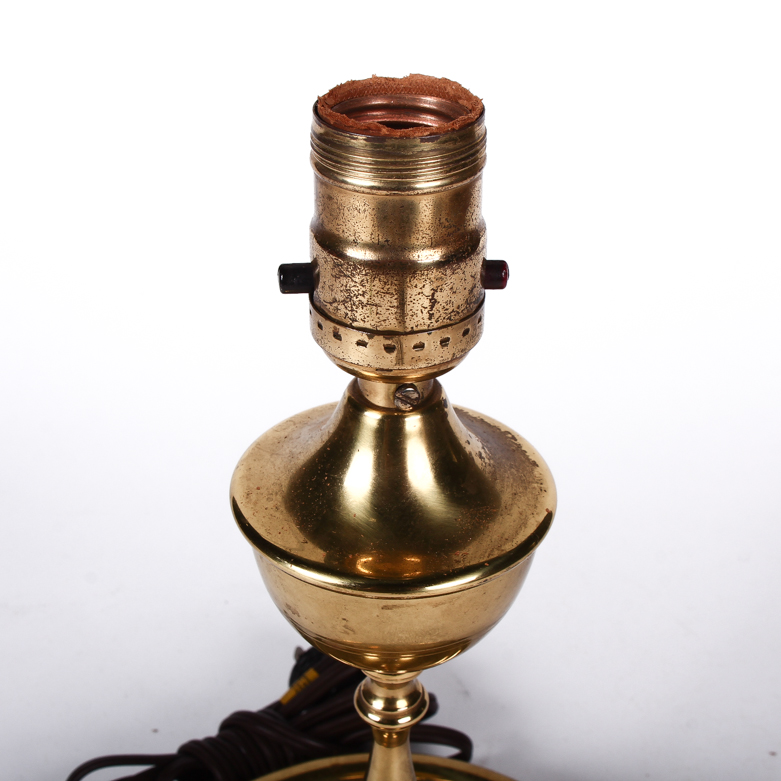 Antique Brass Candlestick-Style Lamp