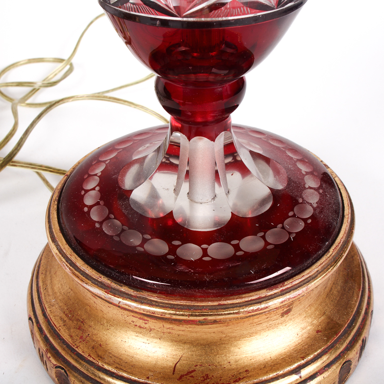 Pair of Signed R Wurtig Mid Century Bohemian Cut Crystal Lamps