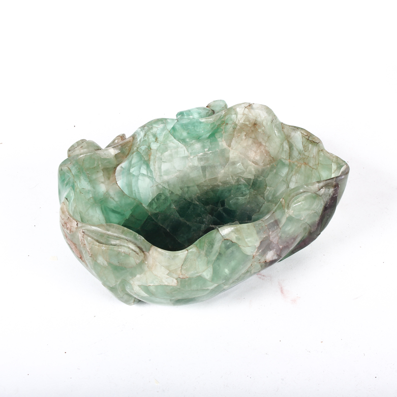 Vintage Carved Jadeite Bowl