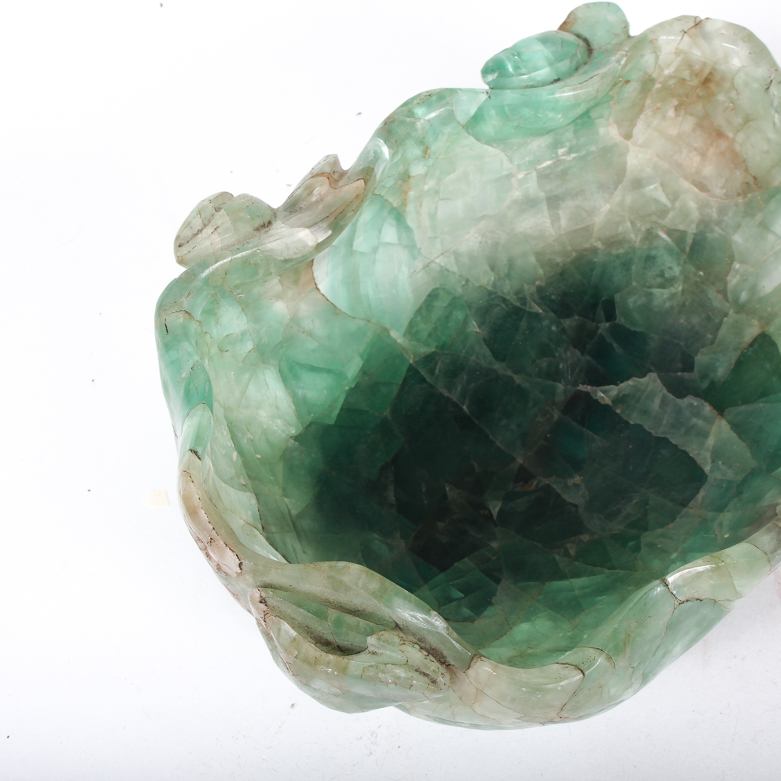 Vintage Carved Jadeite Bowl