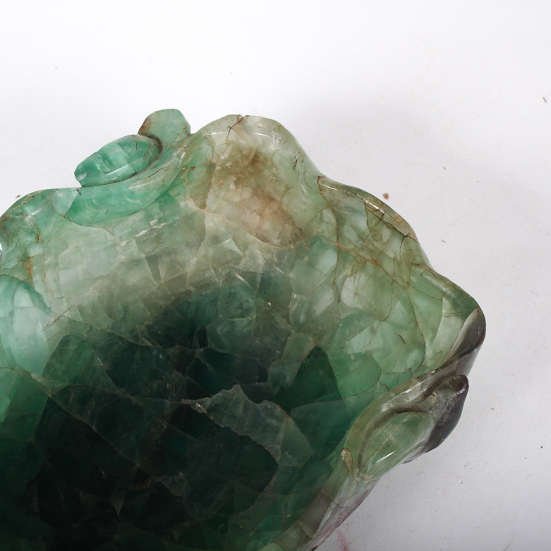 Vintage Carved Jadeite Bowl