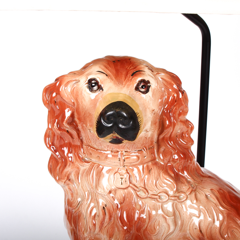 Staffordshire Style Spaniel Ceramic Lamp
