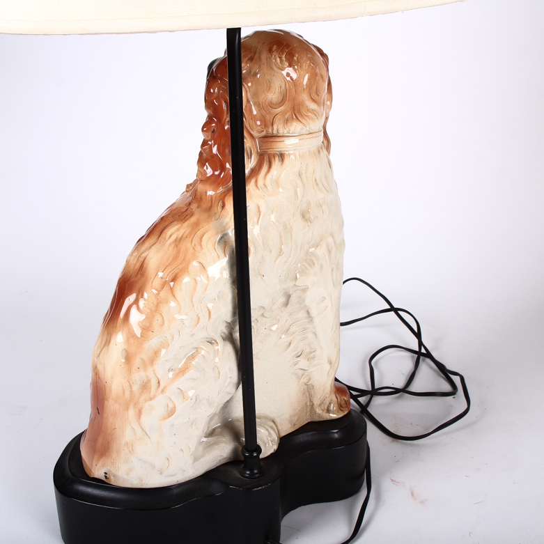 Staffordshire Style Spaniel Ceramic Lamp