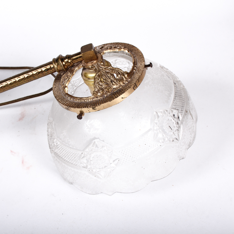 Vintage Brass and Glass Swing-Arm Lamp