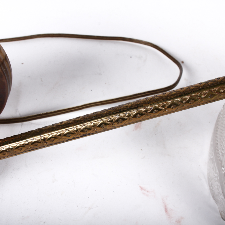 Vintage Brass and Glass Swing-Arm Lamp