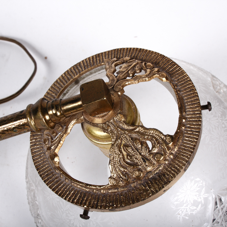 Vintage Brass and Glass Swing-Arm Lamp