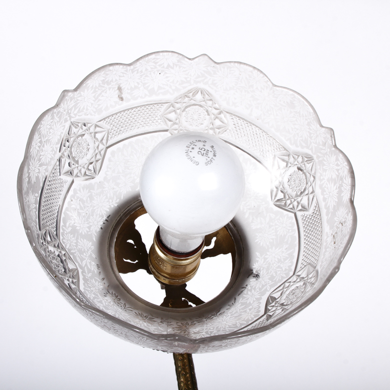 Vintage Brass and Glass Swing-Arm Lamp