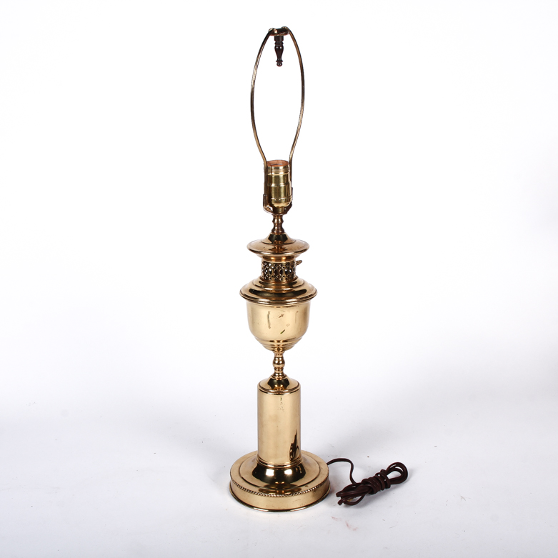 Gold Tone Metal Table Lamp