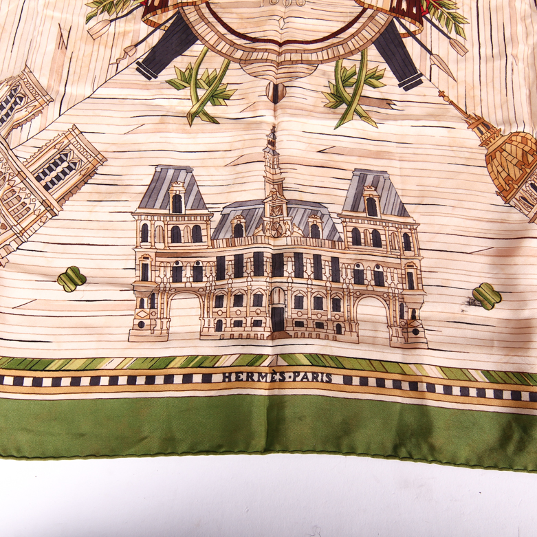 Hermès "Les Edifices de Paris" Silk Scarf