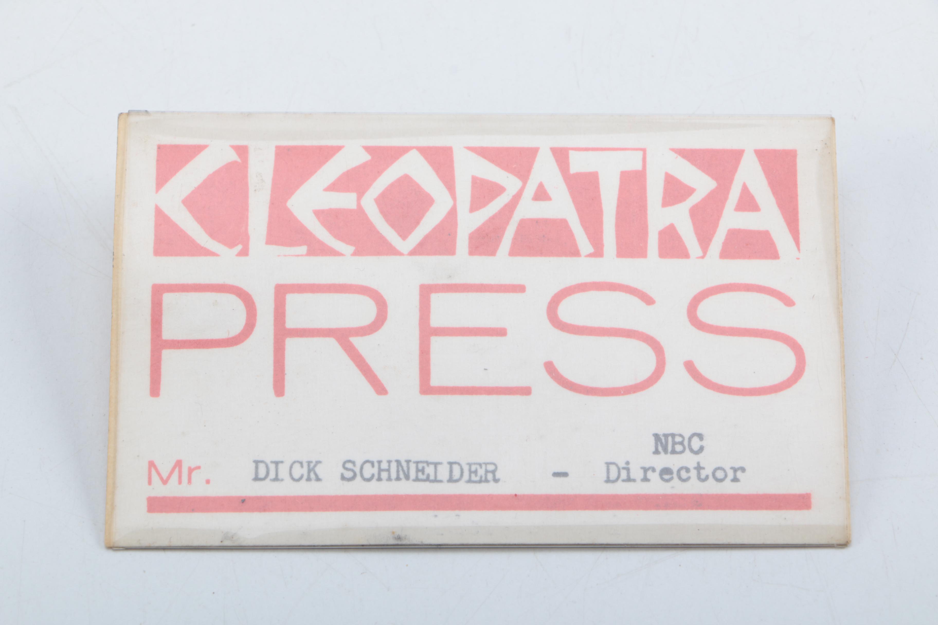 NBC Television, Press and Annie Badges and Pins from Dick Schneider