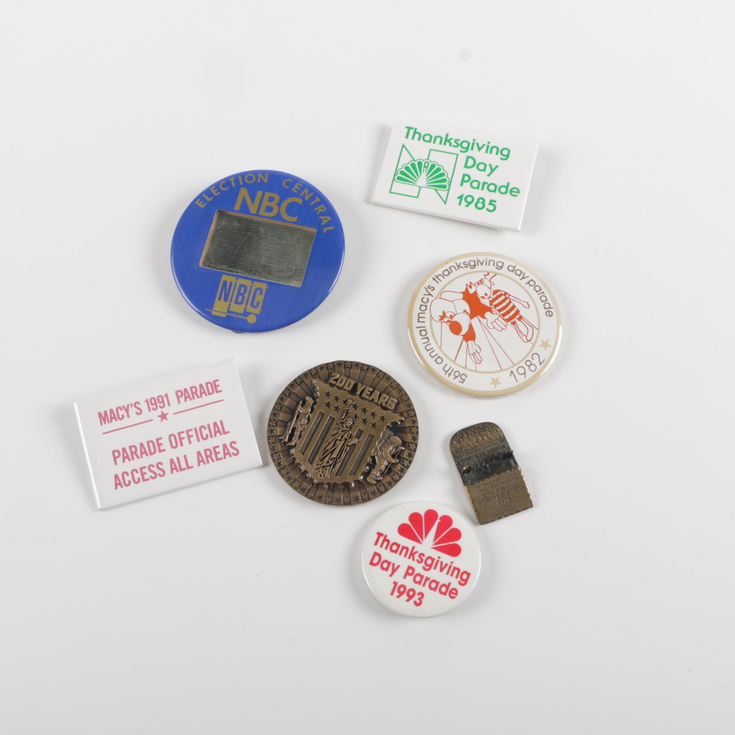 Vintage Parade Pins and Buttons Belonging to Dick Schneider