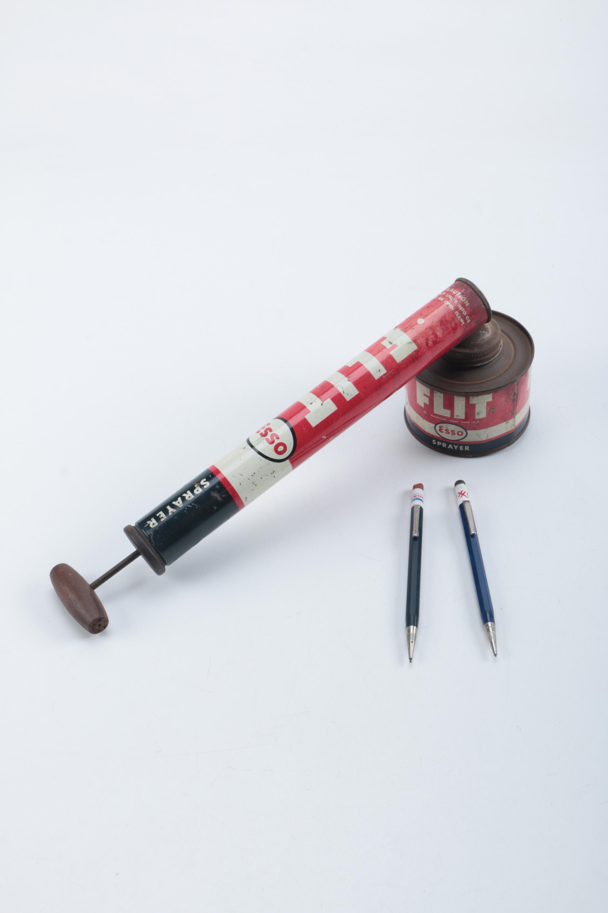 ESSO Flit Sprayer Designed by Theodor Geisel and Exxon Mechanical Pencils