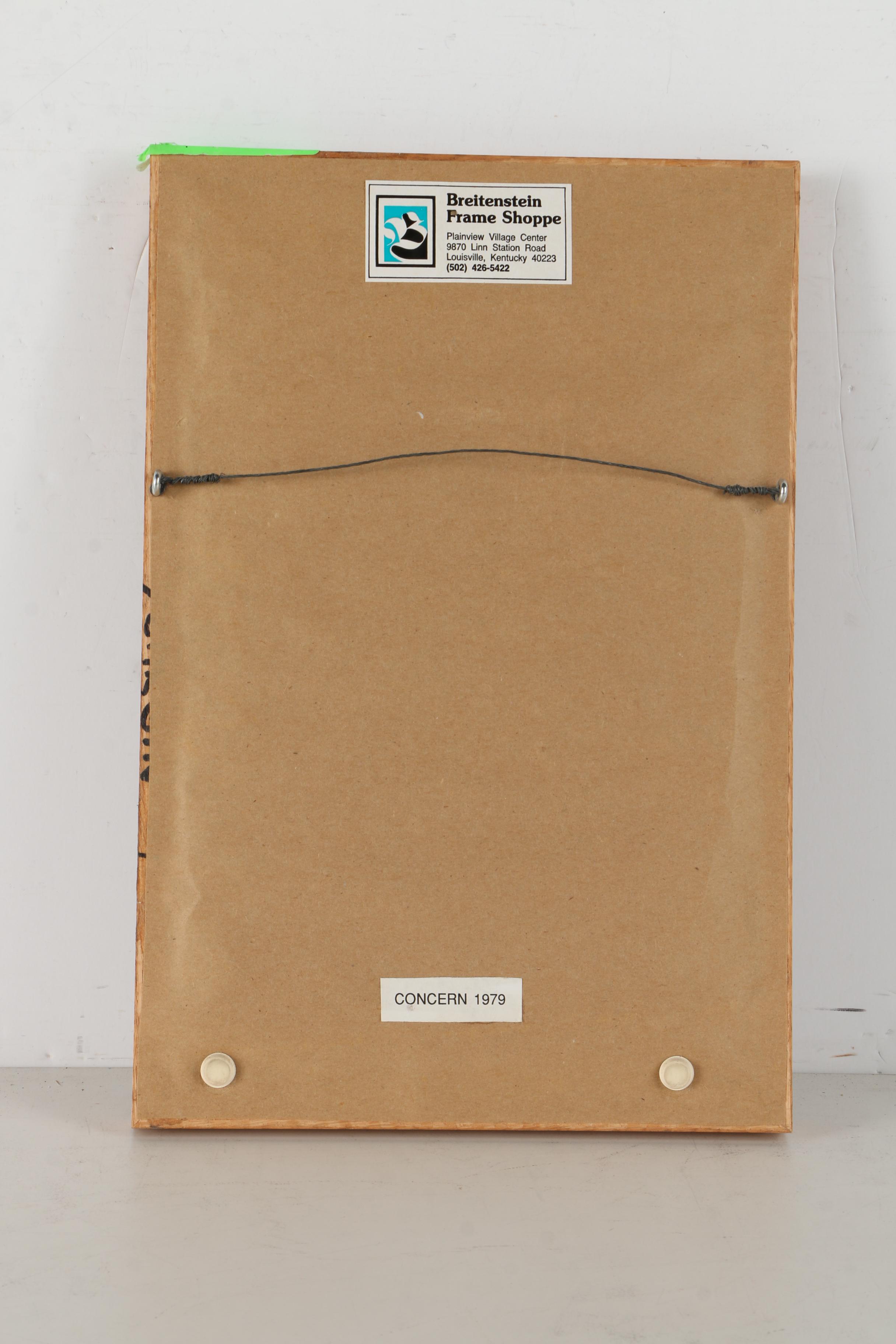 Charcoal Drawing on Paper "Patterns" Attributed to Paul Nonnast