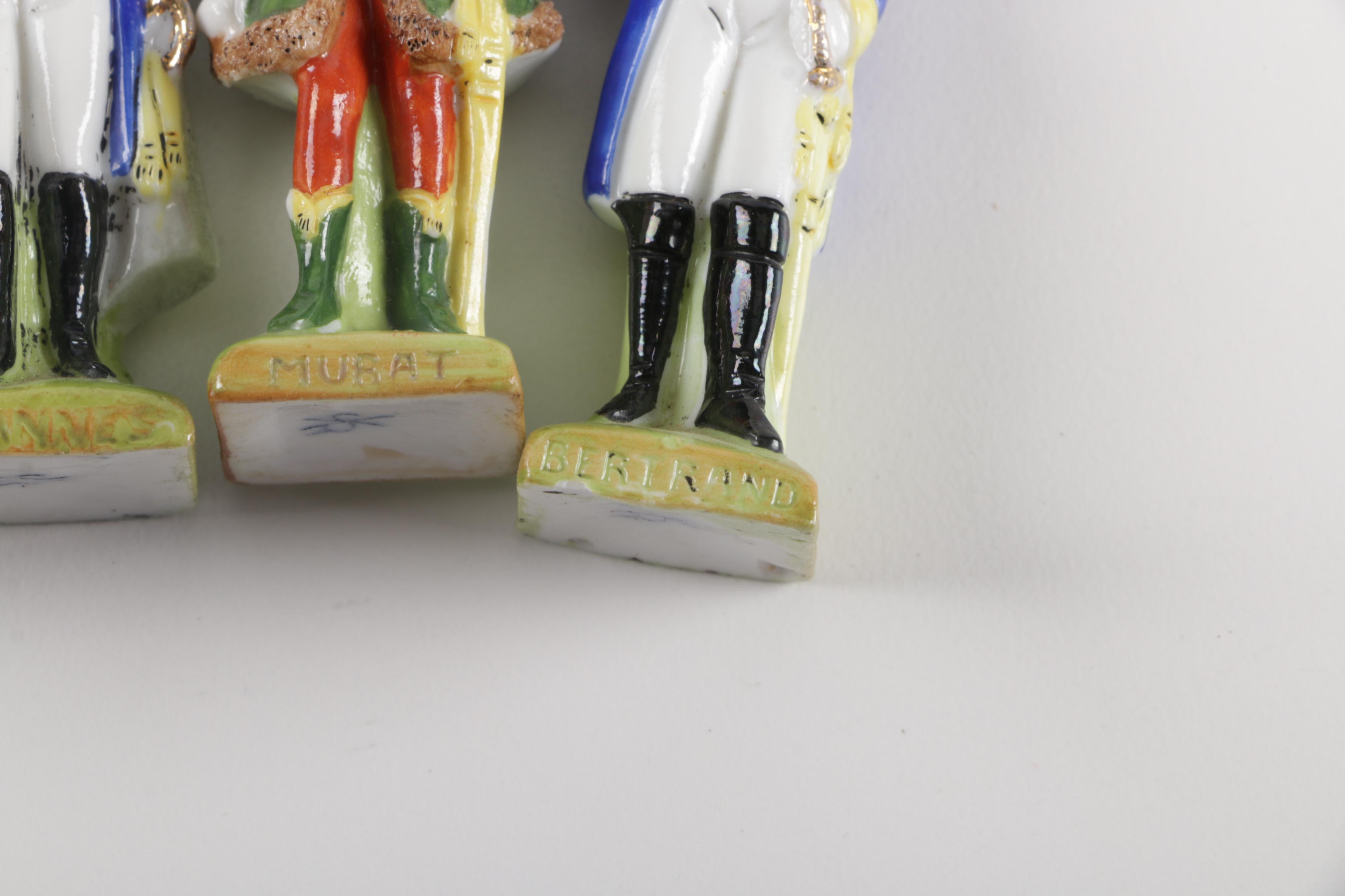 1970s Dresden Miniature Porcelain French Commander Figurines
