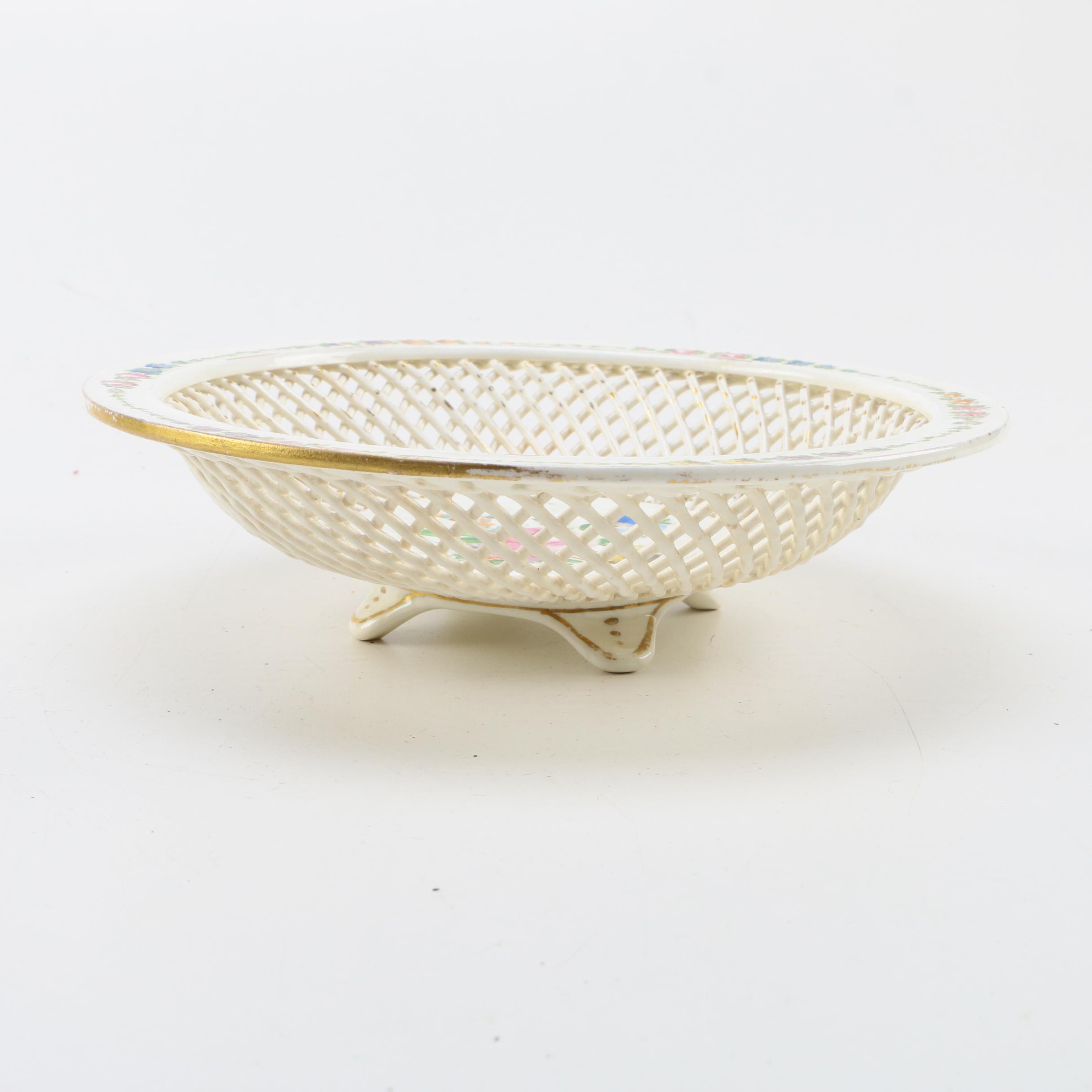 Basket Woven Porcealin Baskets Inculding Antique Dresden