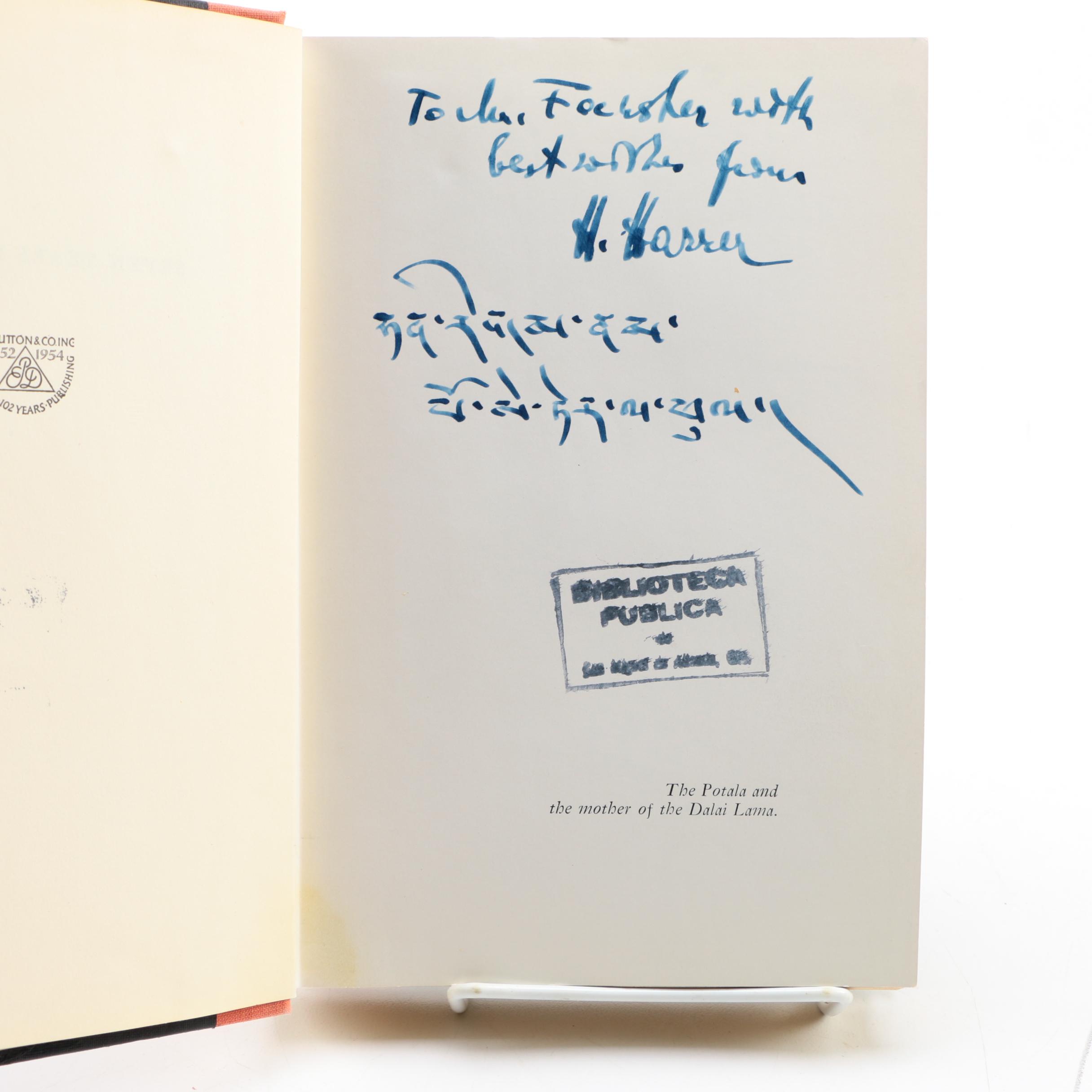 Signed Second Printing "Seven Years in Tibet" by Heinrich Harrer