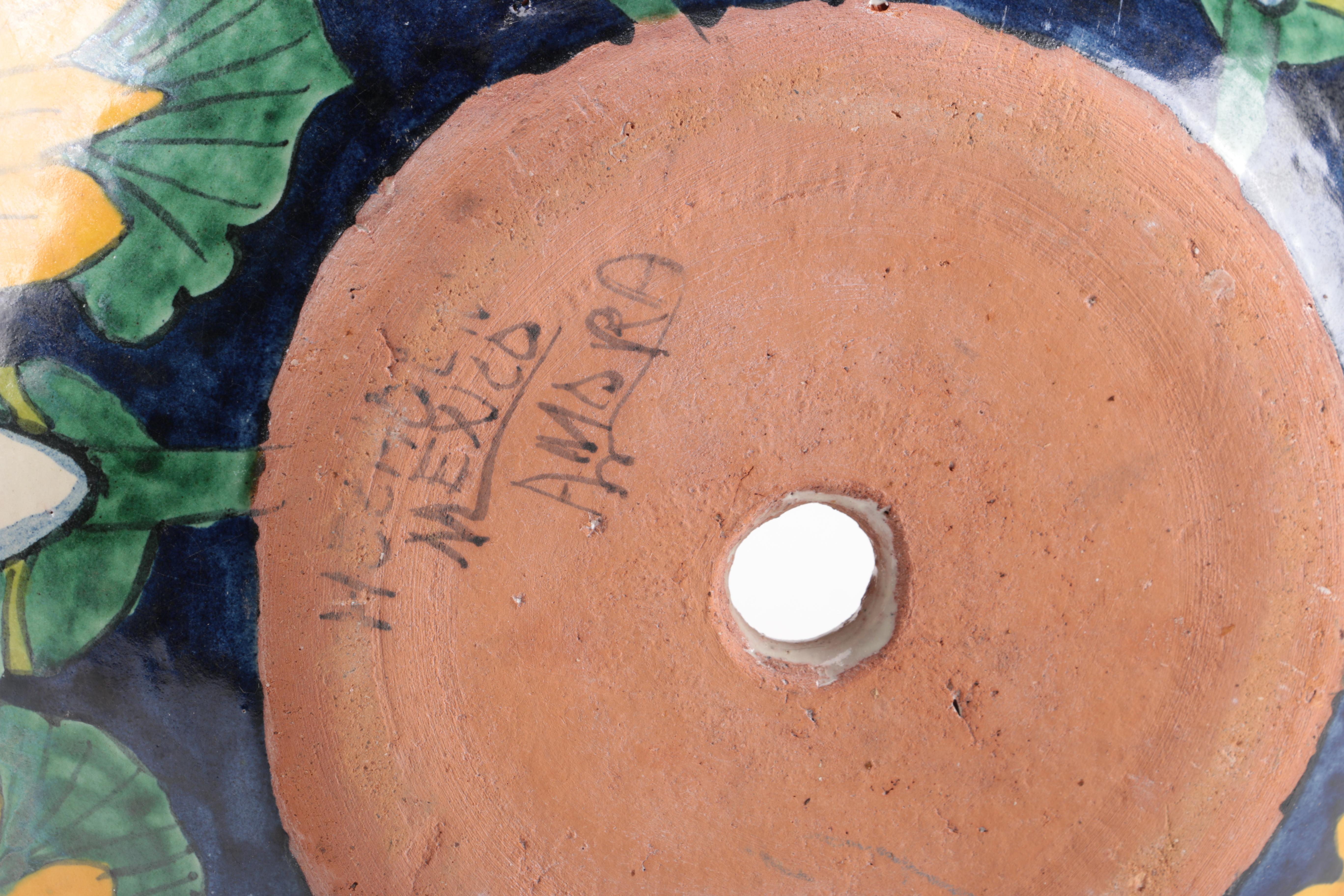 Mexican Earthenware Floral Pot