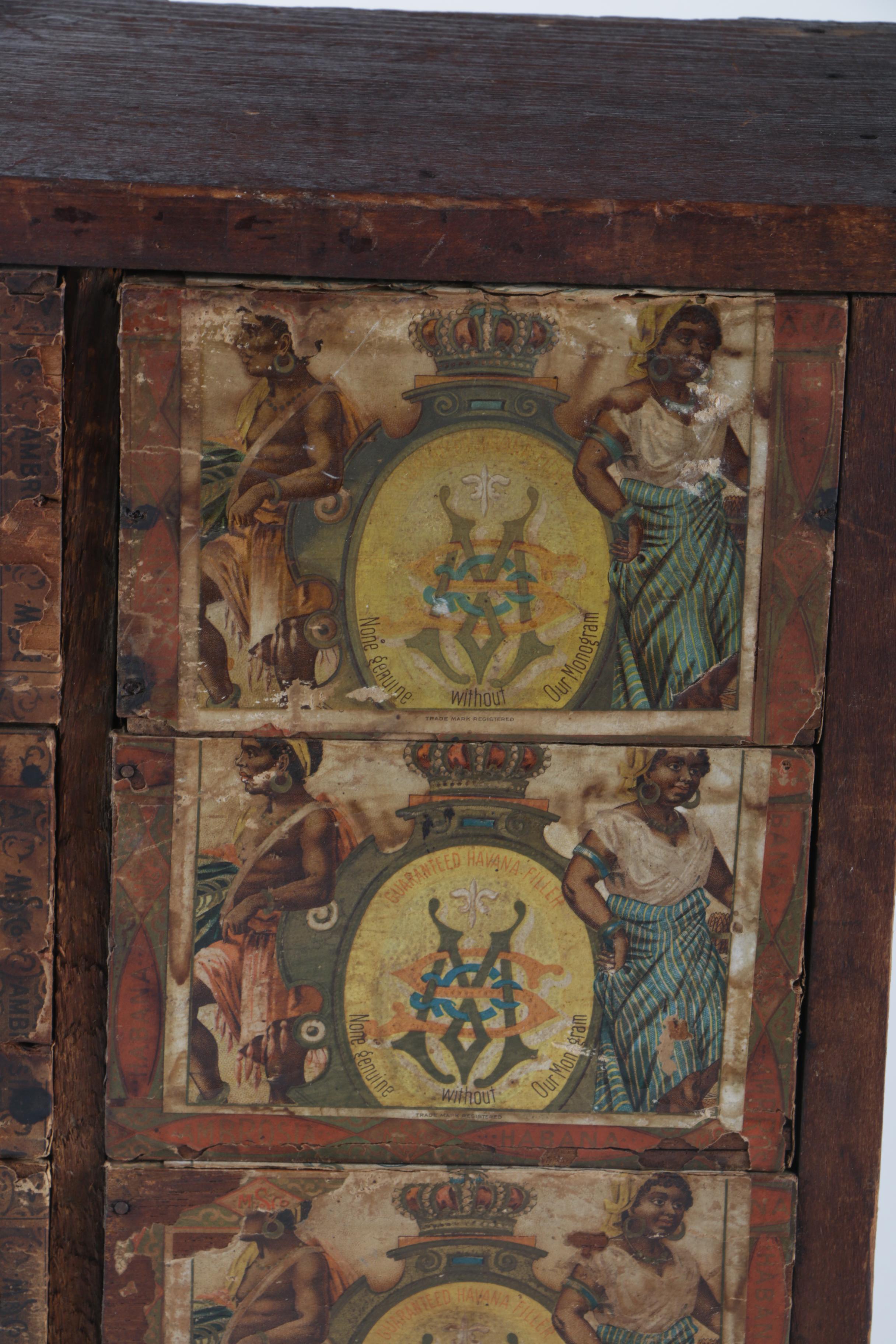 Cigar Label Book And Vintage Wooden Cigar Case