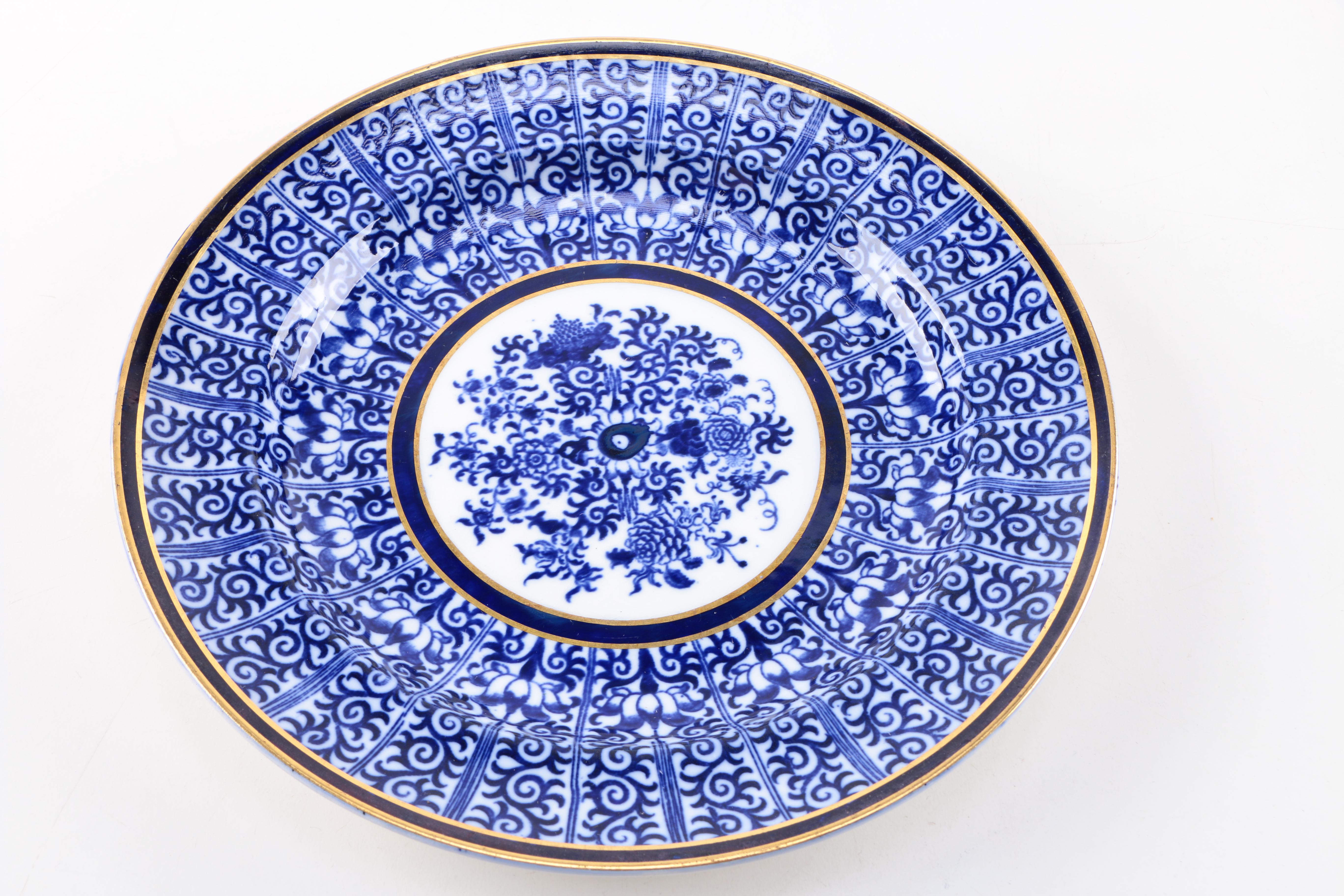 Antique Minton Blue Transfer Printed Plates Circa 1879