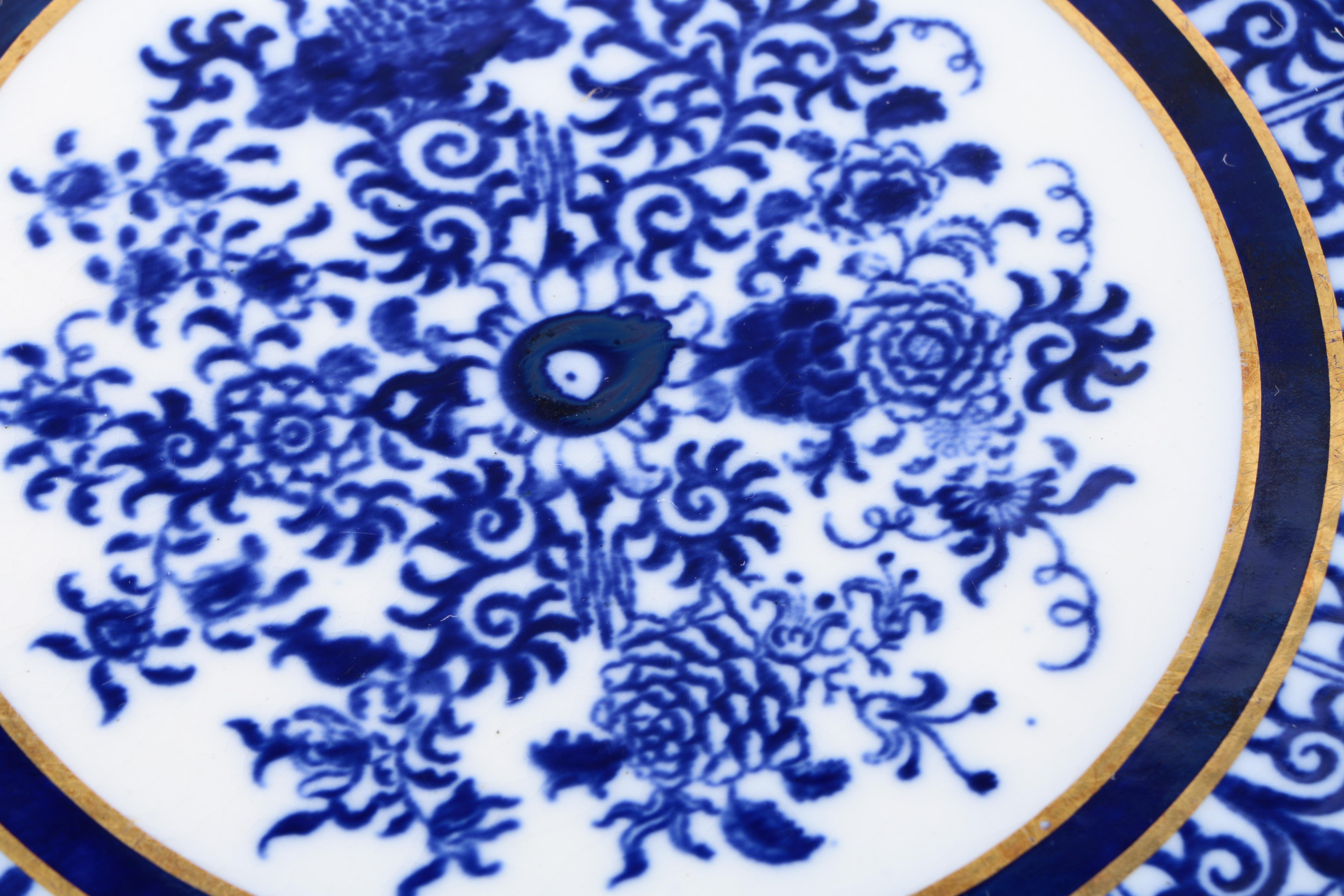 Antique Minton Blue Transfer Printed Plates Circa 1879