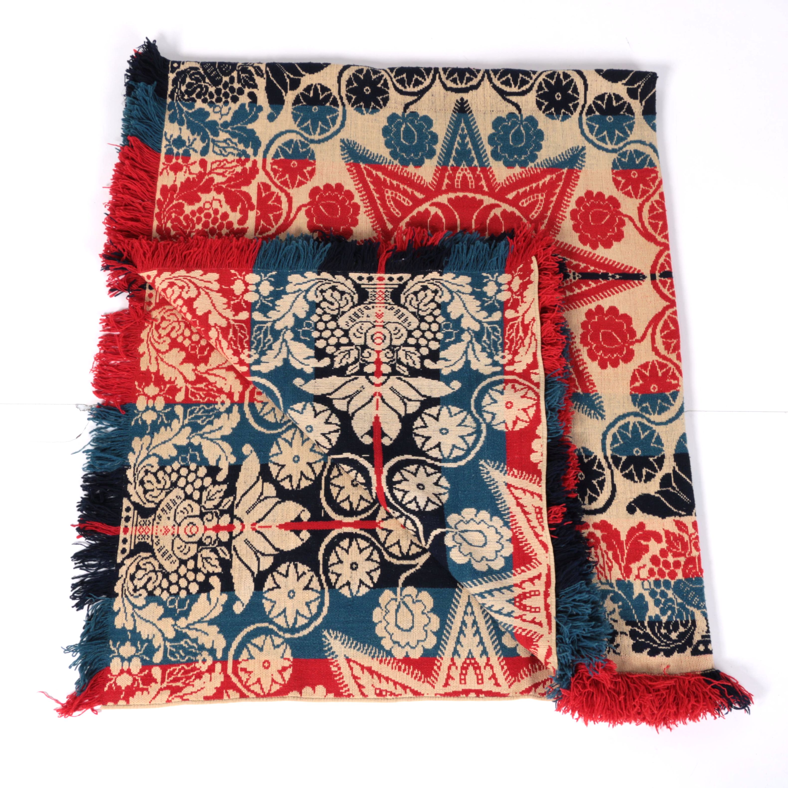 Antique Emanuel Meily Hand-Loomed Coverlet