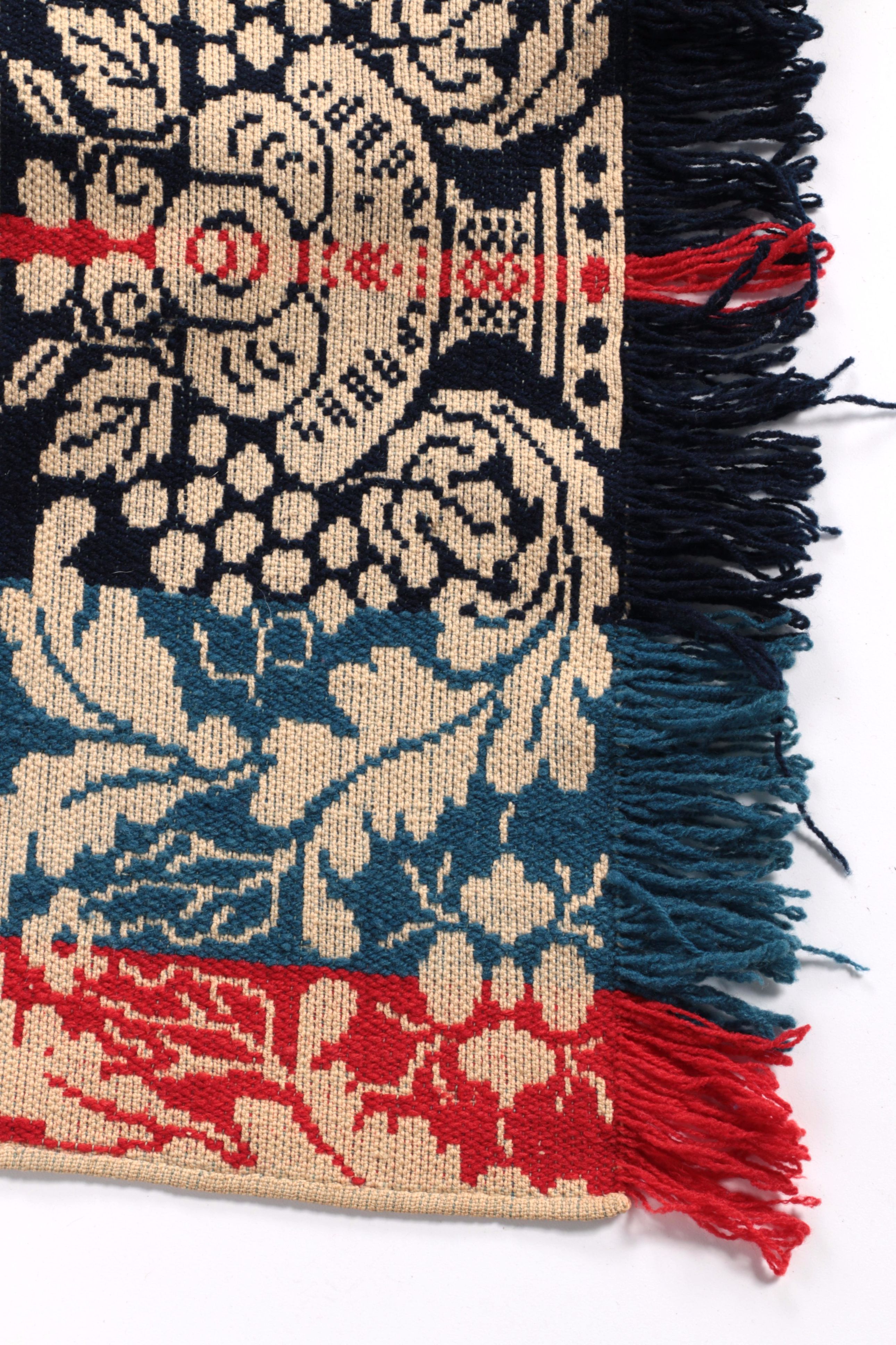 Antique Emanuel Meily Hand-Loomed Coverlet